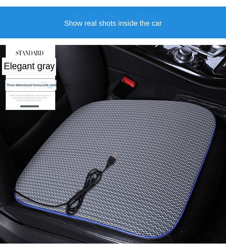 Cojín de ventilador de aire para asiento de coche, almohadilla de ventilación, USB, para silla de oficina