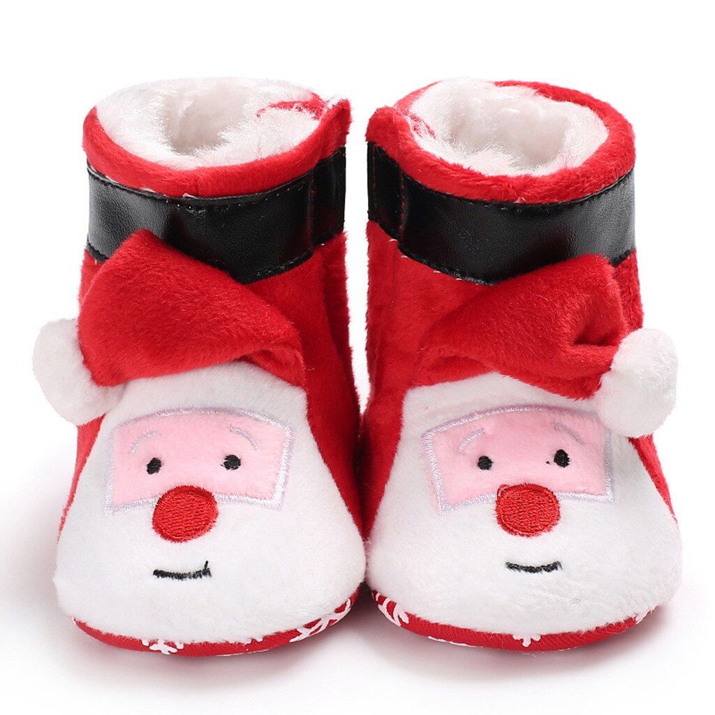 Kerst Baby Schoenen Kids Meisjes Jongens Firstwalk Flock Winter Warm Snowboots Zachte Bodem Antislip Katoen Buty Niemowlece hooler