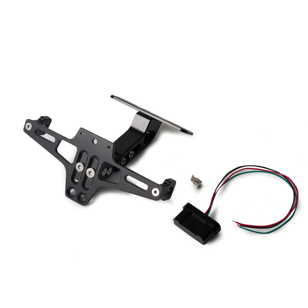 Motorfiets Achter Kentekenplaat Houder En Richtingaanwijzer Voor Honda Kawasaki Z750 Z800 Yamaha MT07 MT09 MT10 R3 r25 T-MAX: Black
