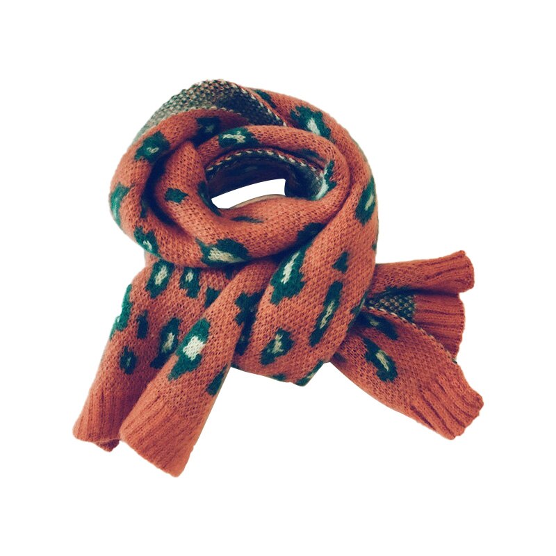 Kids Scarf Wool Knit Spring Winter Children's Scarf for Girls Boys Warm Shawl Snood Children Toddler Scarf 9 Colors: Orange