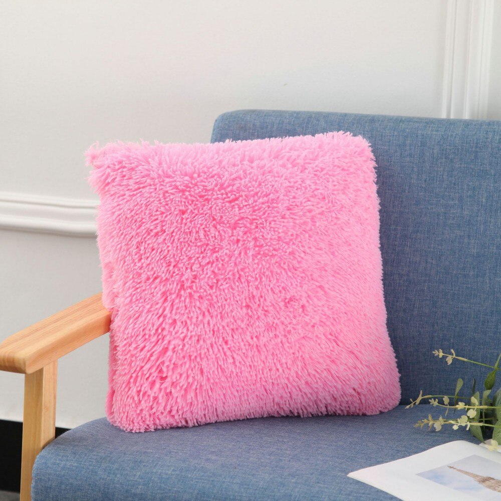 Effen Kleur Melk Wit Roze Blauw Pluche Kussenhoes 40X40 Cm Sofa Auto Decoratie Dutje Pillowsham Kussenslopen Baby kinderen