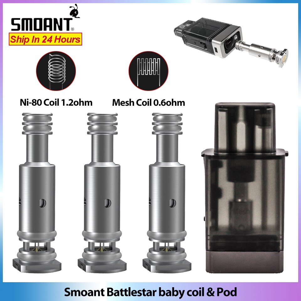 Smoant charon-kit de accesorios para bebé, malla de bobina, 0,6 Ohm y Ni-80, 1,2 ohm, 2ml de capacidad