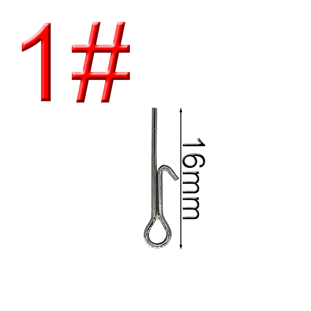 50pcs appât de pêche Stinger Spike crochet broches de connexion aiguille fixe verrouillage assistance leurre souple accessoires de pêche outils: WHITE