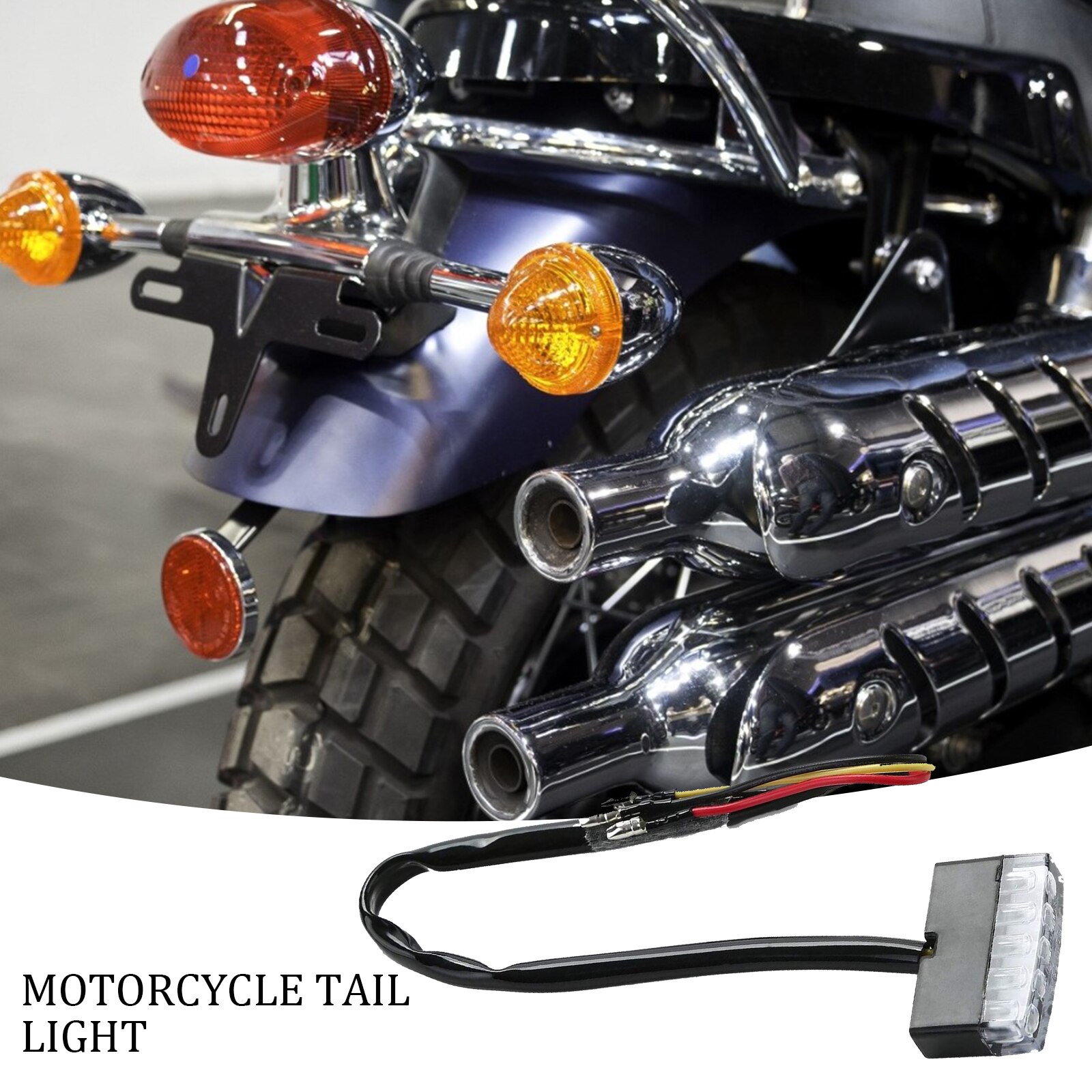 5W Motorcycle Scooter ATV Bike Red Rear Tail 12V Mini 5 LED Universal Low Consumption Stop Brake Light Lamp