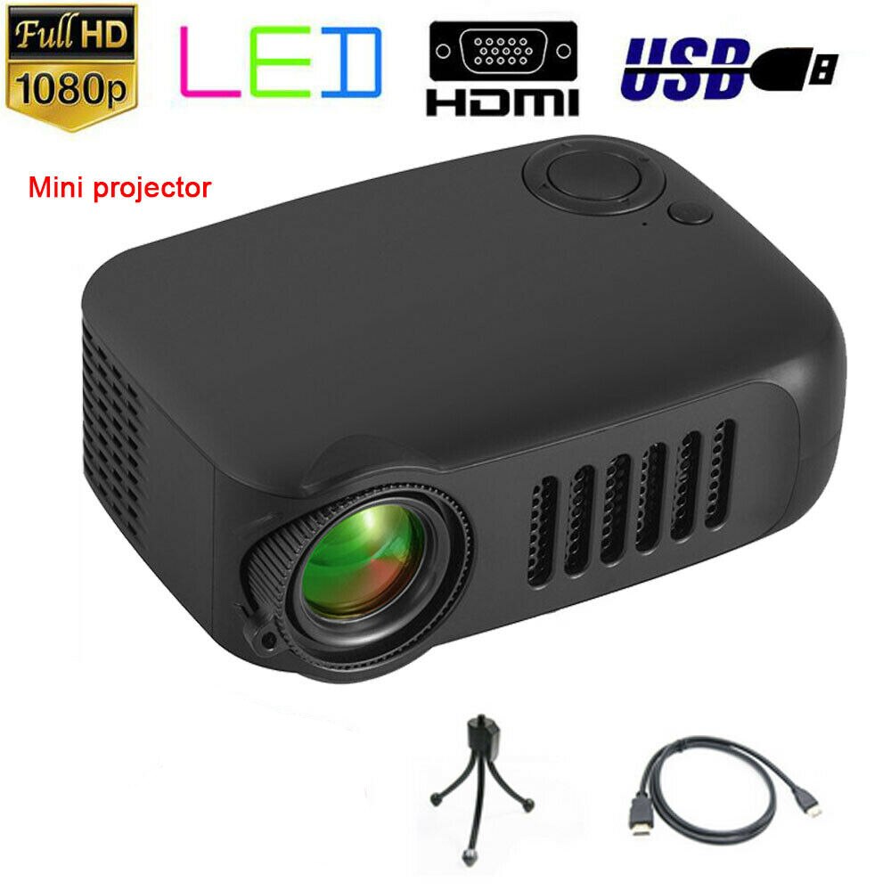 Mini Draagbare Pocket Hd 1080P Led Projector Home Theater Video Projectie Met Hdmi Usb Av Poorten En Tf Card slot