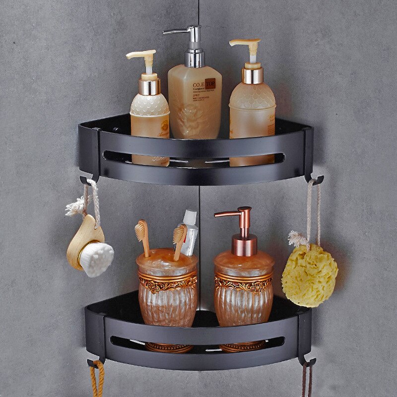 Zwarte Ruimte Aluminium Badkamer Hardware Handdoek Plank Handdoek Bar Papier Houder Doek Haak Zeepbakje Handdoek Ring