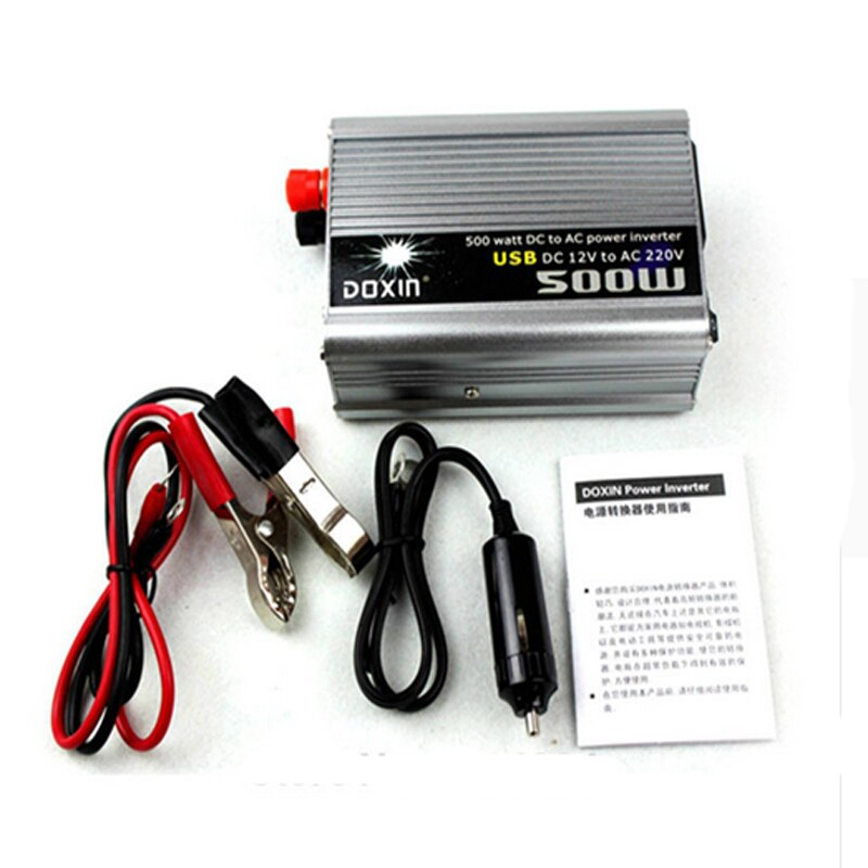 Bilens Strømomformer 500W - DC 12V til AC 220V - med USB-lader - Modifisert Sinusbølge