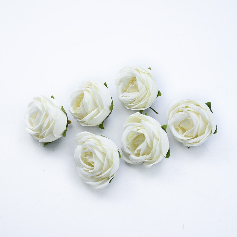 6 st te rosor huvud självlåda juldekorationer till hemmet bröllop bröllop tillbehör röjning konstgjorda blommor billigt: 6