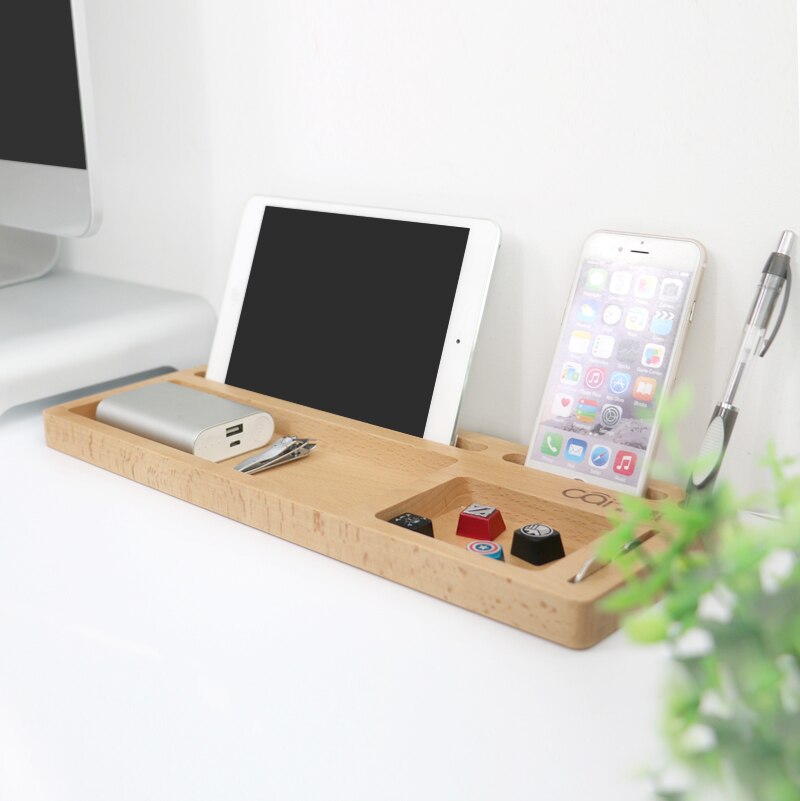 Houten Tafel Opbergvak Micro Telefoon Ipad Houder Opbergdoos Voor Home Hotel Receptie Studeerkamer Slaapzaal Woondecoratie