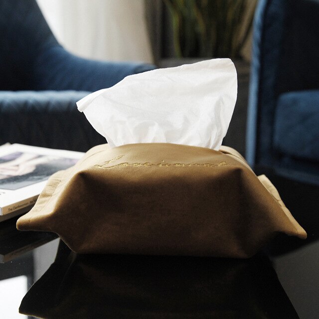 Nordic Embroidery Velvet Tissue Box Cloth Tissue Cover Home Car Pumping Storage Box Kitchen Desktop Decoration Organization: 4