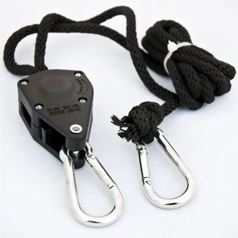 4pcs Adjustable 8inch Lanyard Hanging for Tent Fan Grow Plant Lamp Pulley Ropes Pulley Lifting Pulley Hook Tent Accessories