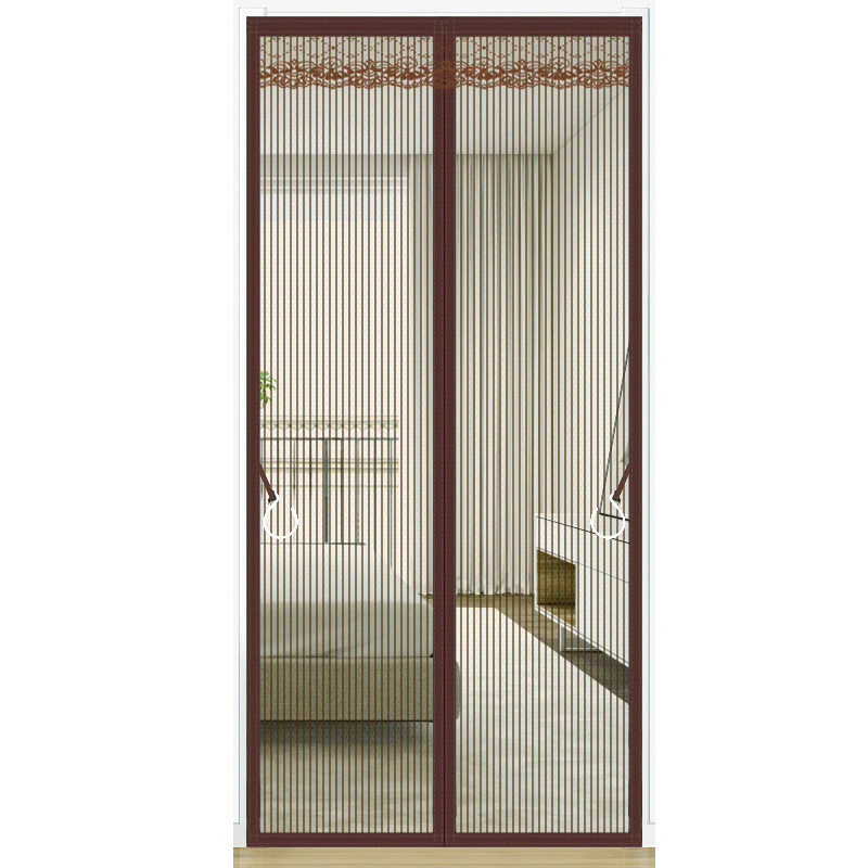 Mosquito Net Magnetic Door Screen Anti Mosquito Automatic Closing Insect Nets Curtains for living room Kitchen Summer Door Mesh: W90cm*H120cm / Brown