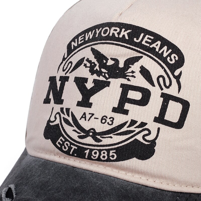 NYPD stampa Cappello Da Baseball EST 1985 Cotone Lavato cappello papà cappelli di sun di modo Regolabile Hip-hop cap Uomo Donna snapback Cappellini gorras