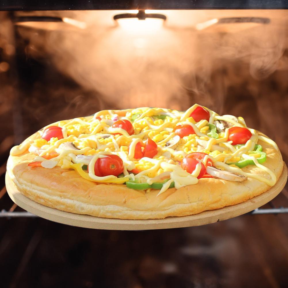 33cm runde pizza bageplade non-stick varmebestandig pizza stenpande til hjemme restaurant grill grillet kylling grillet bøf