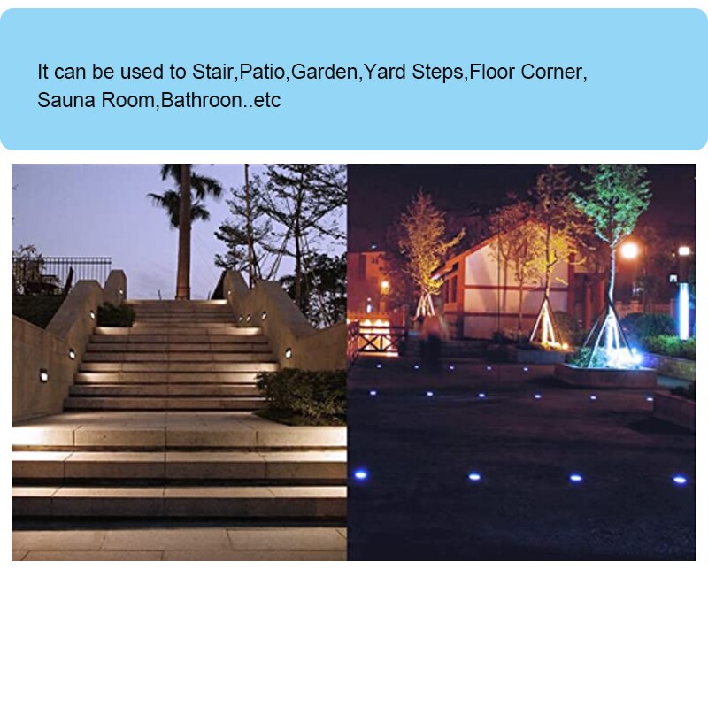 10PCS IP67 Waterproof LED Deck Light Stainless Steel Recessed Stair led Underground Bulb Lamp LED Floor Light Wall spotlight 12V