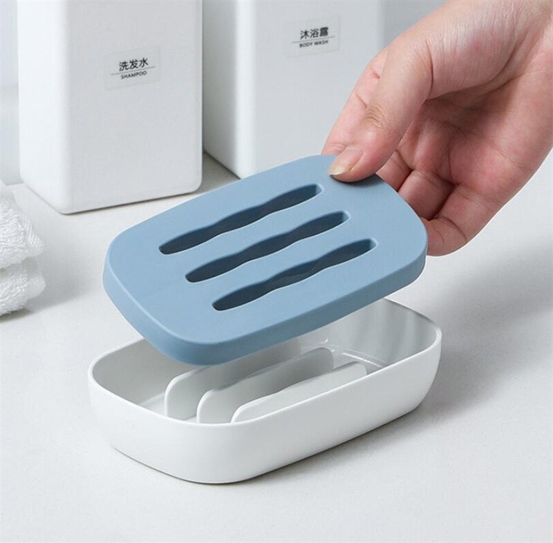 Dubbele laag zeephouder badkamer zeepkist koffer schotel container lade rek bord badkamer accessoires