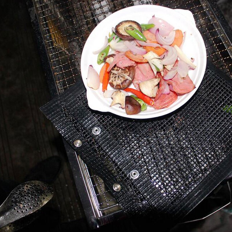 Bbq grill mesh bag gjenbrukbar non-stick grill pose bakeplate liners matter rutenett utendørs piknik verktøy bbq tilbehør