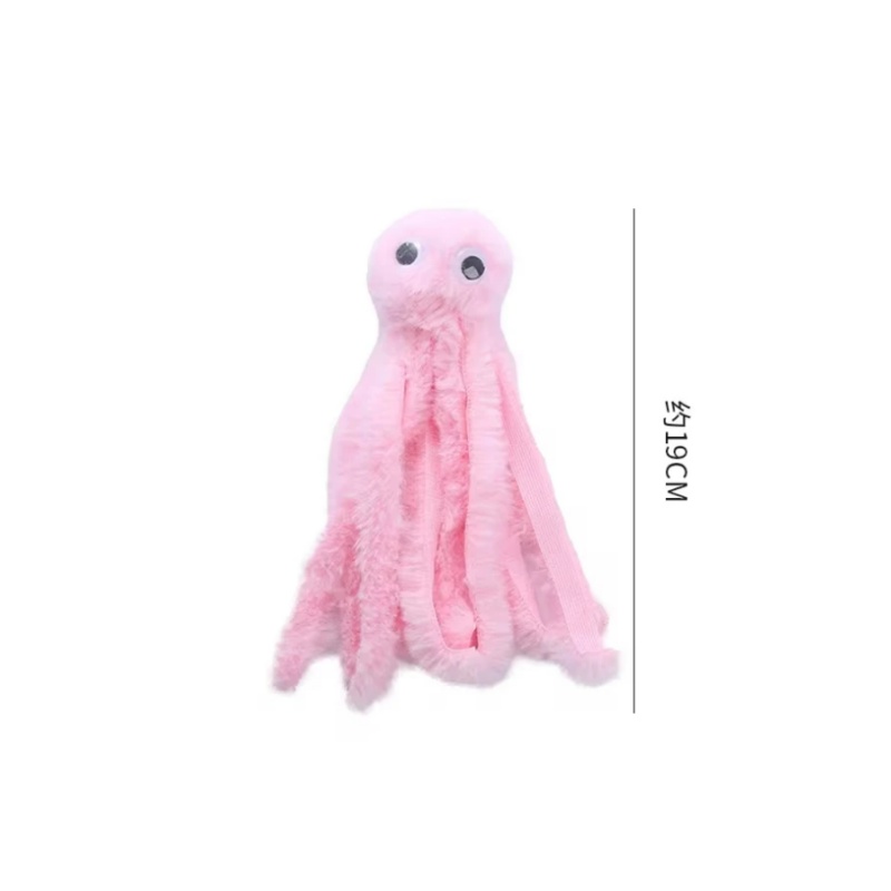 Juguete para gatos, lindo juguete de peluche de pulpo, dientes resistentes a mordeduras, juego interactivo, suministros para mascotas: Negro