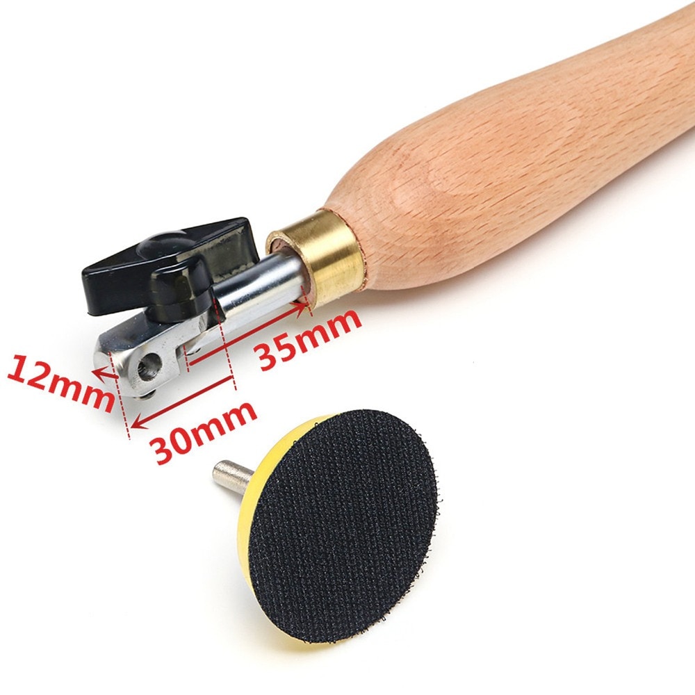 Cuenco de madera herramienta lijadora de mano con almohadilla del disco de lijado para voltear madera en cuencos platos y pulido de torneado de superficie cóncavo