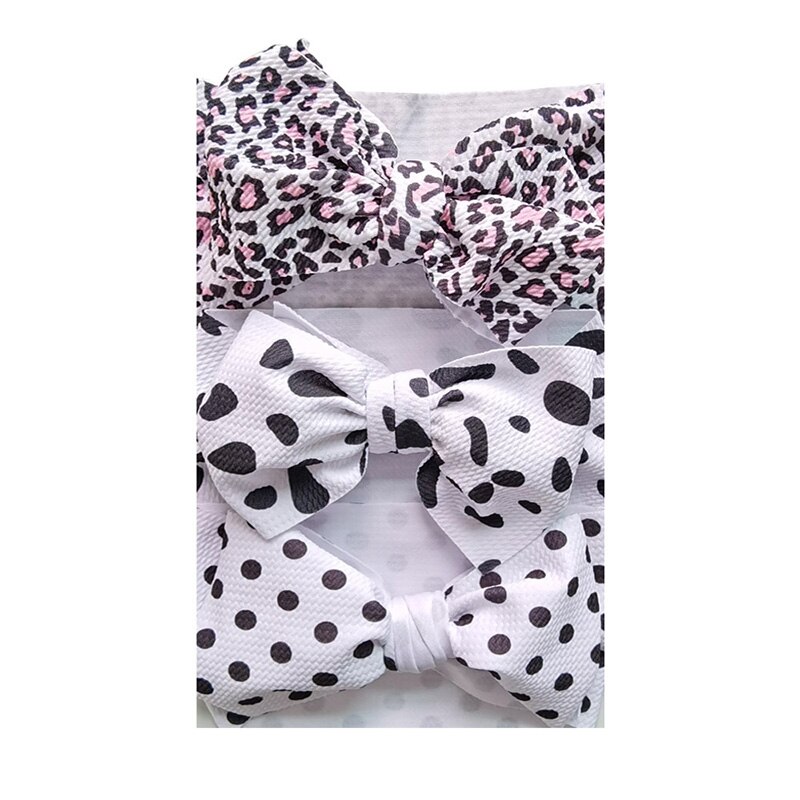 3 Pcs/Set Sweet Princess Baby Headband Flower Big Bows Kids Children Turban Hairbands For Girls Baby Girl Hair Accessories: style 8