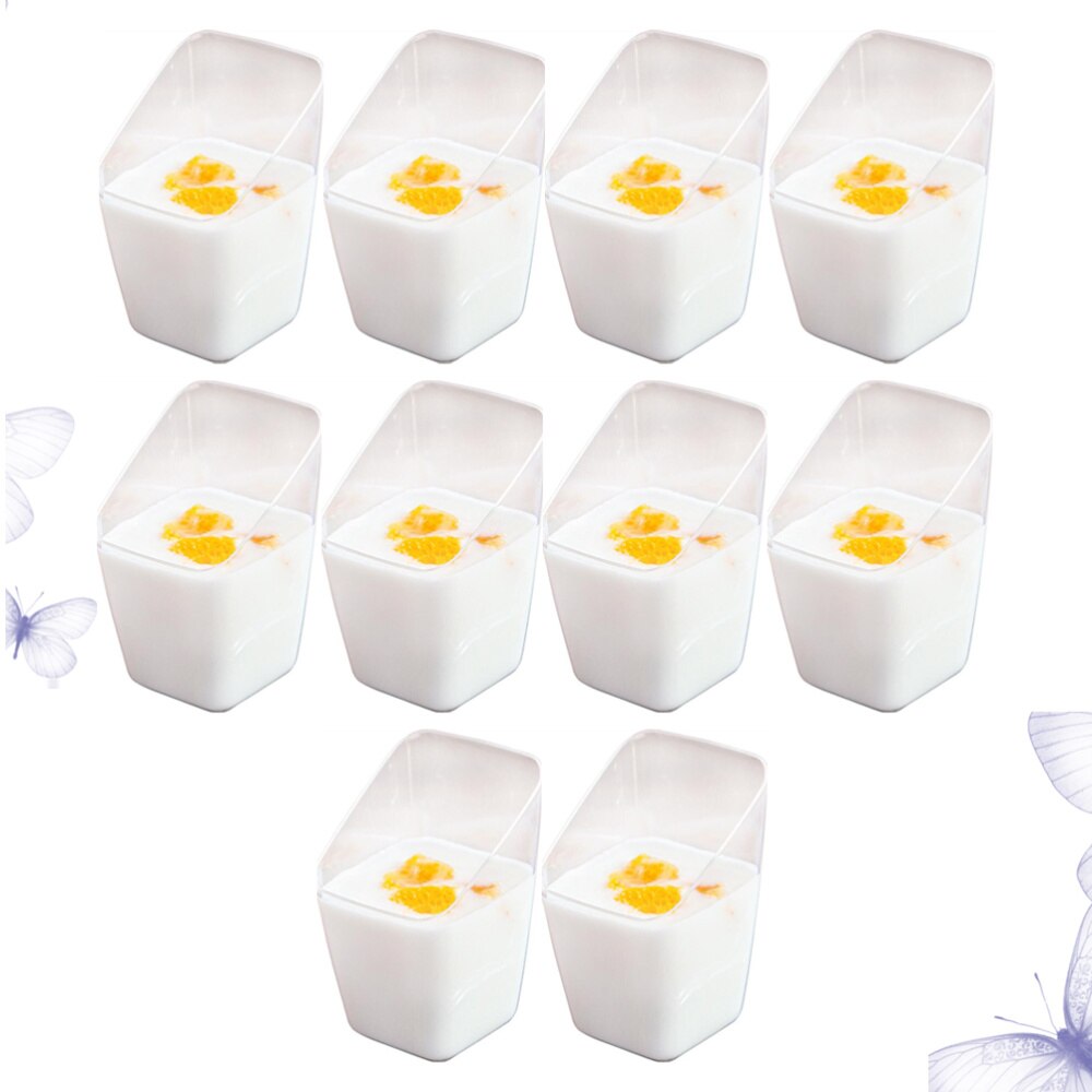 Mousse Cup Oblique Square Disposable Mini Tiramisu Cup Dessert Containers for Restaurant Cafe: Picture 1
