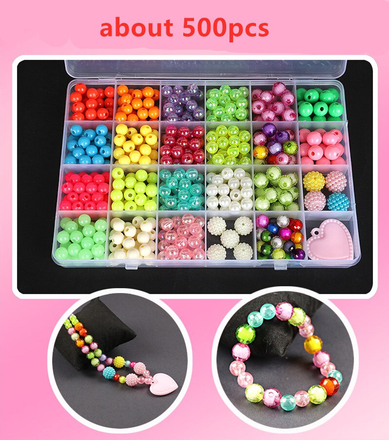 FAI DA TE Braccialetto Bracciale per Bambini Ragazze Gioielli FAI DA TE tariffa Perline impostato Ultime Collane di Charme Nuovo Handmake Bracelect: Rosso