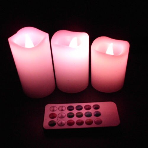 3Pcs/Lot remote control electric flameless led wax safe romantic candle flameless color changing birthday candles light lamp