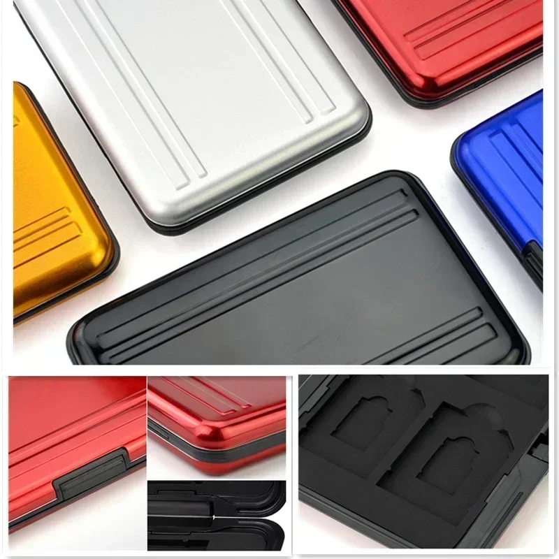 12 Slots Waterproof SD Card Case Micro SD Card Holder for Microsd Case Soft Foam Interior Memory Card Storage Box with Lanyard