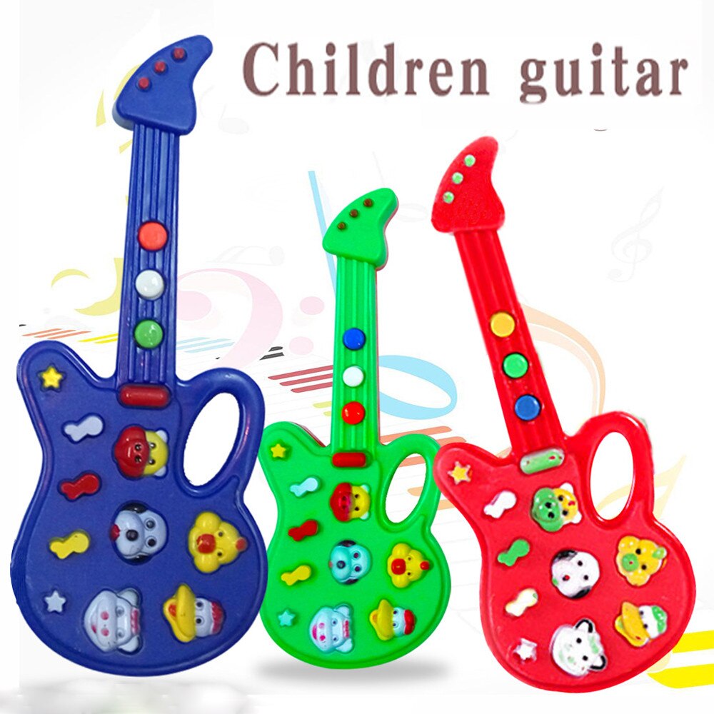 Kinderen Vroege Onderwijs Plezier Leren Speelgoed Voor Kinderen Baby Kids Leuke Elektronische Gitaar Rijm Developmental Muziek Geluid Speelgoed W920
