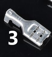 50pcs 6.3mm Crimp Terminal Female Spade Connector: 50pcs NO3