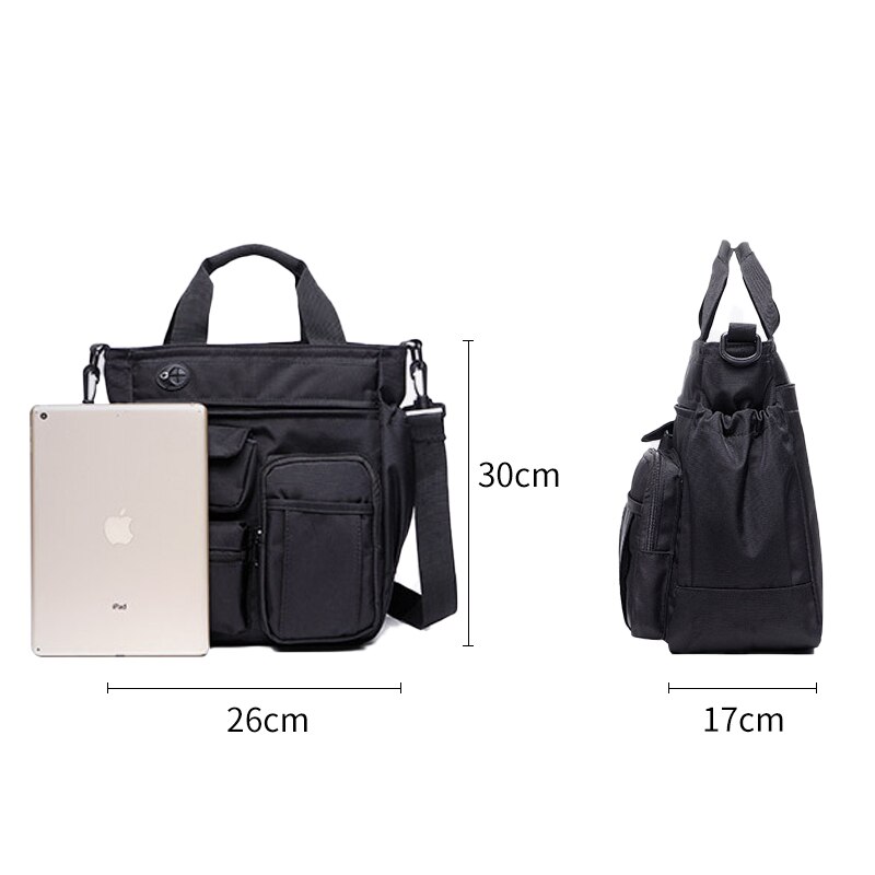 Multifunctionele Kantoor Messenger Bag met Hoofdtelefoon Gat Waterdichte Nylon Reizen Handtas Schoudertas Mannen Leisure Tas XA11ZC