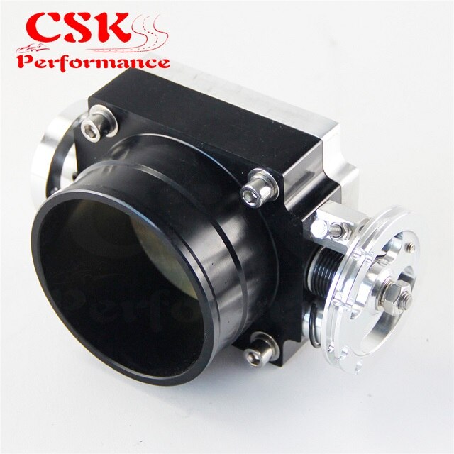 Universal 90mm VQ35TPS Throttle Body Intake Manifold Black/Red/Blue/Silver: Black