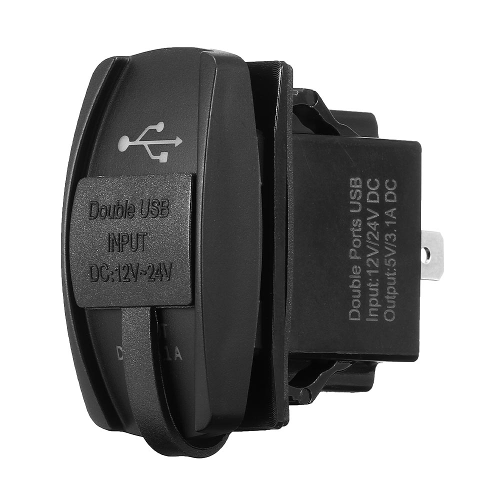 12V & 24V ATV USB Charger Backlit Rocker Switch for Can am for John Deer for Polaris RZR 900 800 1000 Motorcycle Charging