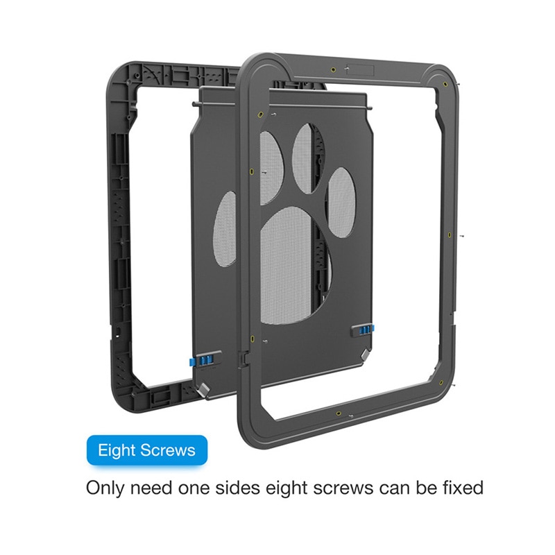 4-- vejs låsbar plast kæledyr stor hund kattedør til skærmvindue sikkerhedsklappeporte kæledyrstunnel hund hegn fri adgangsdør til hjemmet