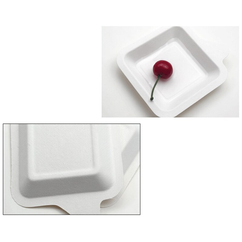 Sugarcane Pulp Plate Pulp Plate Disposable Cake Plate Small Square Plate 100 Pack Degradable Paper Plate