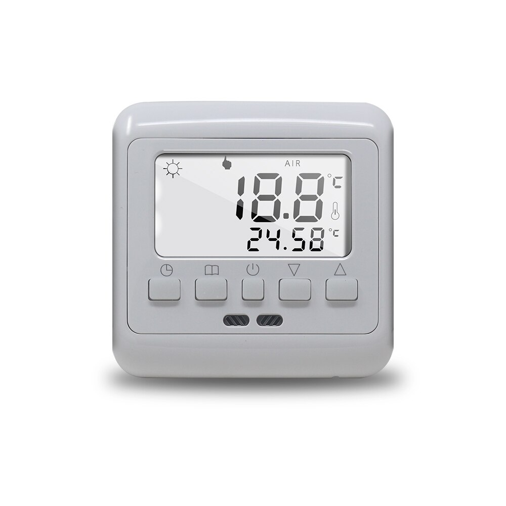 Termostato de pared con pantalla LCD para calefacción de suelo, controlador de temperatura, programación semanal, termostato antiinterferencias, retroiluminación blanca