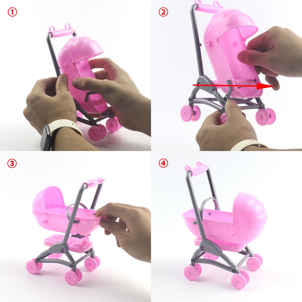 2 in 1 bambino Passeggino Carrozzina Modello Giocattolo per Bambini FAI DA TE in Miniatura Accessori Casa Delle Bambole Regalo Del bambino