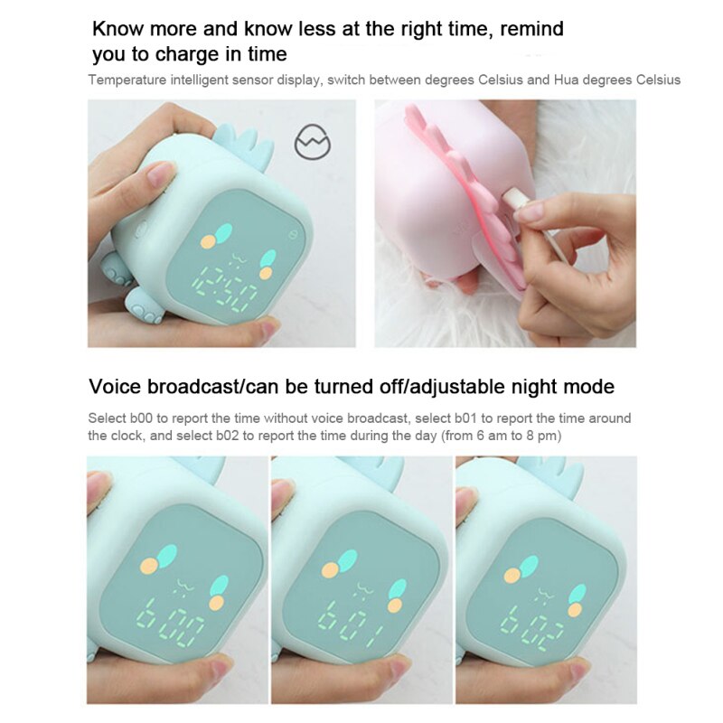 Réveil numérique en forme de dinosaure pour enfants, horloge de chevet, veilleuse, pour le sommeil, nouveauté