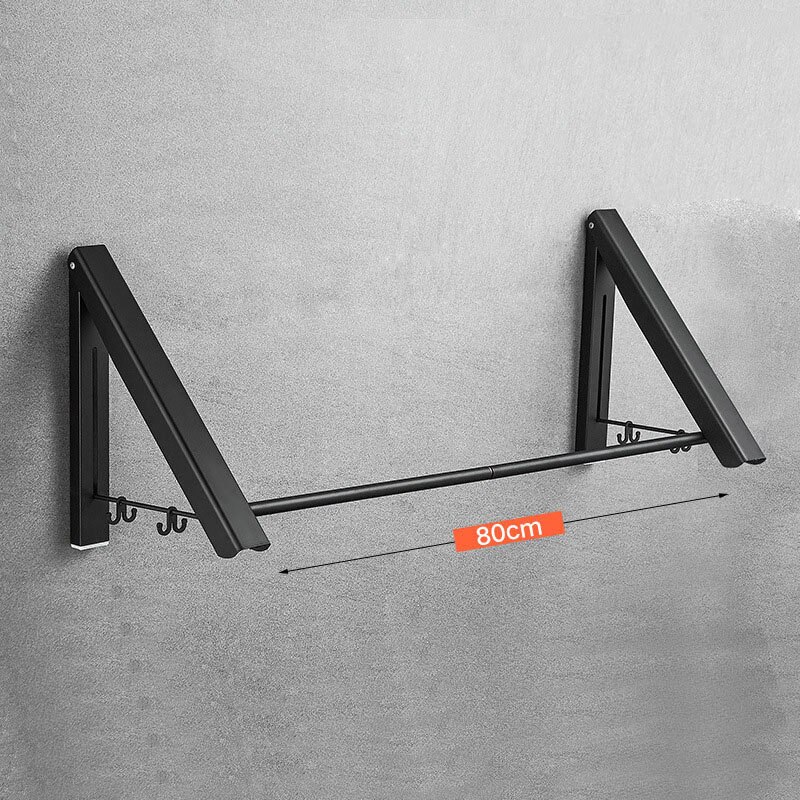 Useful Space Aluminum Wall Hanger Retractable Indoor Clothes Hanger Magic Foldable Drying Rack Waterproof Clothes Towel Rack