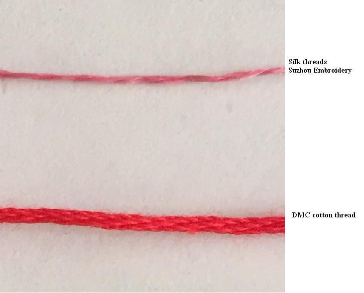 5 strengen hand-geverfd Chinese natuurlijke moerbei zijde borduurgaren floss 440m per bol #20