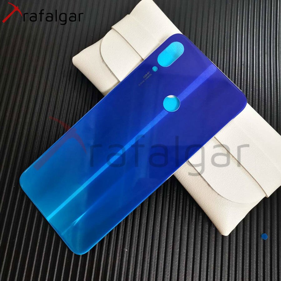 Dla Xiaomi Redmi Uwaga 7 zawodowiec pokrywa baterii pokrywa tylna płyta szklany Uwaga7 obudowa tylnej obudowy dla Redmi Uwaga 7 zawodowiec pokrywa baterii: niebieski nie obiektyw