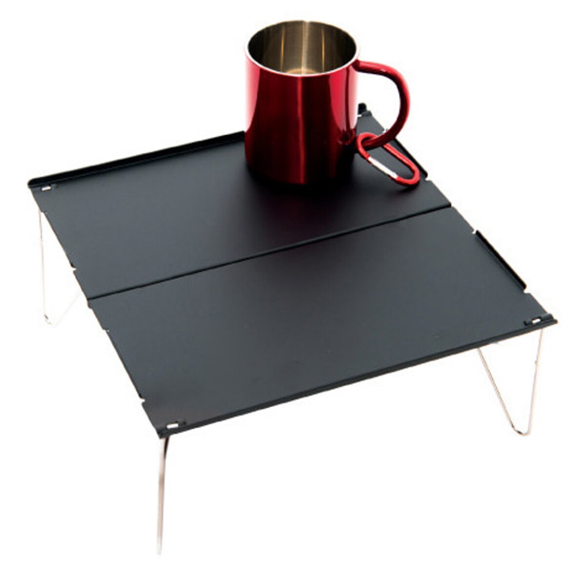 Svart hopfällbart bord camping utemöbler dator sängbord picknick aluminium lätt hopfällbart skrivbord med bärväska