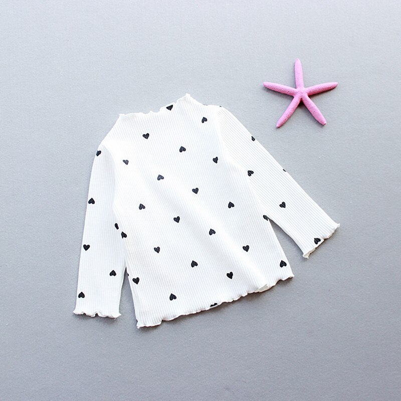 Zwy 483 herfst babymeisjes schattige trui kind liefde patroon print prinses lange mouwen top peuter katoenen casual kostuum blouse