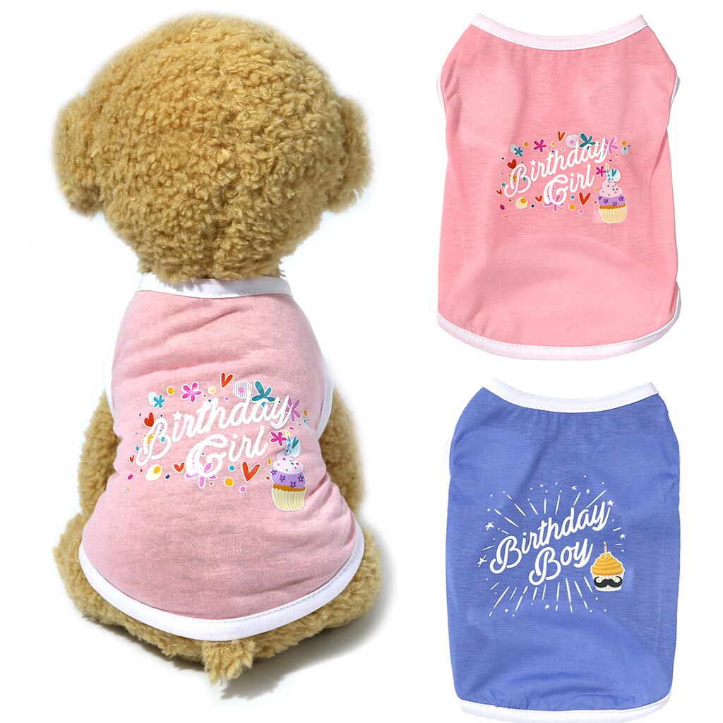 Transer ! Hond Shirts Hond Verjaardag Shirt Schilderen Polar Puppy Jas Huisdieren Kat Warme Kleding Zomer Kleding Voor Honden