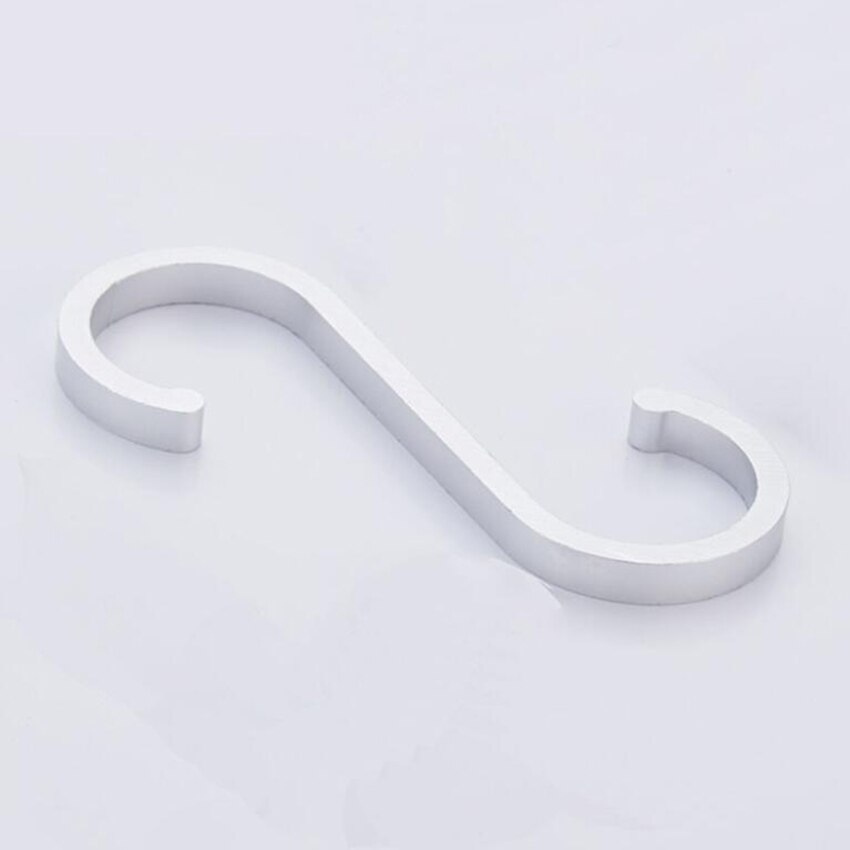 S Haak, Aluminium S Vormige Haken Voor Keuken, Badkamer, Zware Hanger Haken Voor Opknoping Potten, pannen, Planten, Handdoeken: Zilver