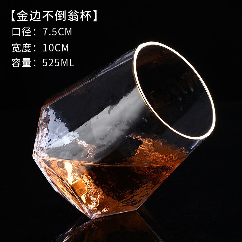 340/525ml Crystal whisky Beer Glass Cup Wide Belly Whiskey Glass Drinking Tumbler Cocktail Wine Glass Vaso Nmd Whisky Brandy Cup: 525ML