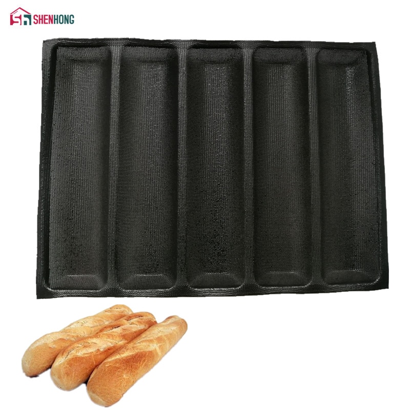 Shenhong Non-stick Baguette Wave Franse Brood Bakvormen Geperforeerde Bakken Pan Mat Voor 12-Inch Sub Rollen Siliconen bakken Liners