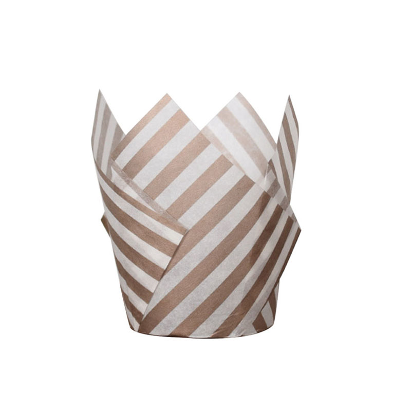 50 stk avisstil cupcake liner bagningskop til bryllupsfest caissettes tulipan muffin cupcake papir kop olietæt kageindpakning: Klar