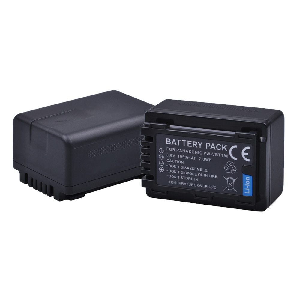 2pc 3.6V 1950mAH VW-VBT190 VW VBT190 Li-ion Battery for Panasonic VW-VBT380 VW VBT380 HC-V110 V130 V160 V180 V201 V210 V230 V250