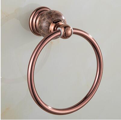 Zestaw akcesoriów łazienkowych z mosiądzu i jadeitu, wieszak ścienny z różowego złota, uchwyt na papier, wieszak na ręczniki, kosz na mydło, wieszak na ręczniki zestaw sprzętu łazienkowego: towel ring